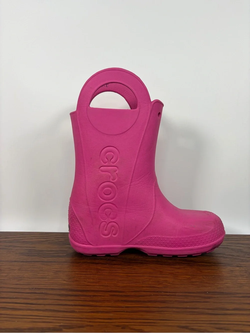 Crocs Kids Handle It Pink Rain Boots Size J3 Waterproof Lightweight Pull-On